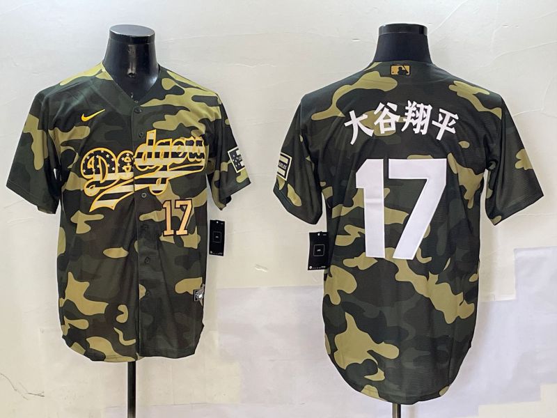 Men Los Angeles Dodgers #17 Ohtani Camo Joint Name 2025 Nike MLB Jersey style 23